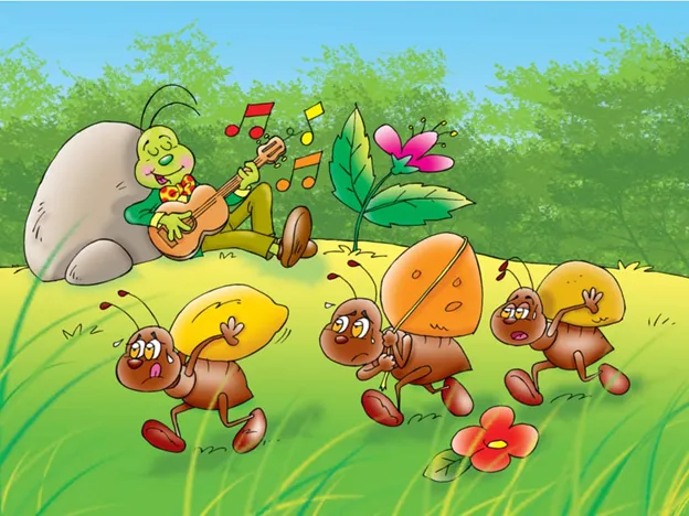 4. Cerita Bahasa Inggris The Ant and The Grasshopper_www.appletreebsd.com
