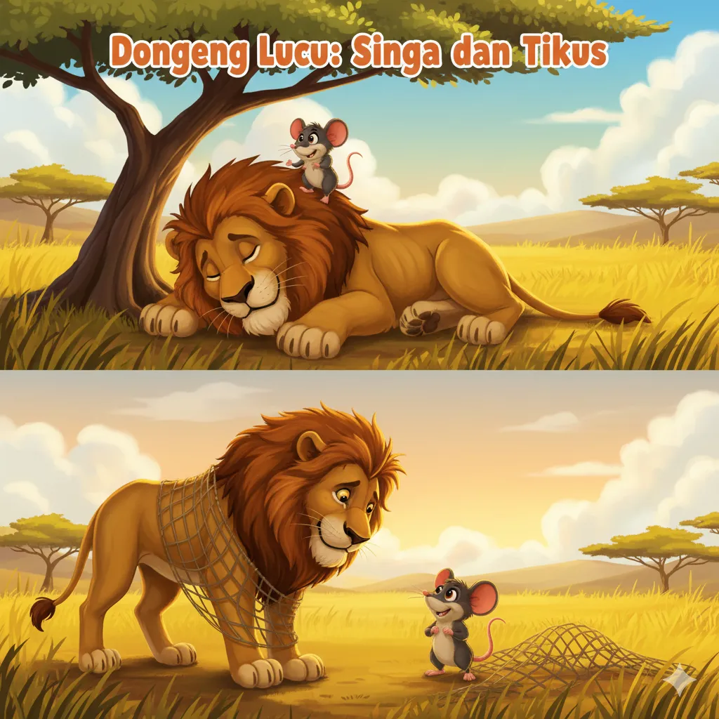 1. Dongeng Lucu Singa dan Tikus_www.appletreebsd.com