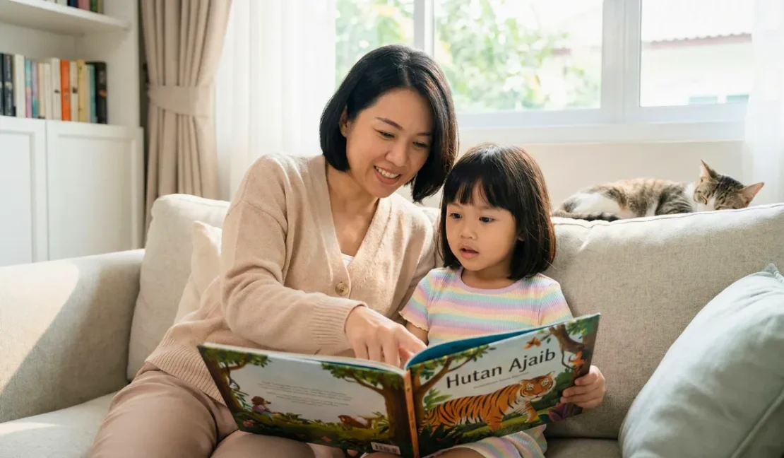 Anak membaca cerita