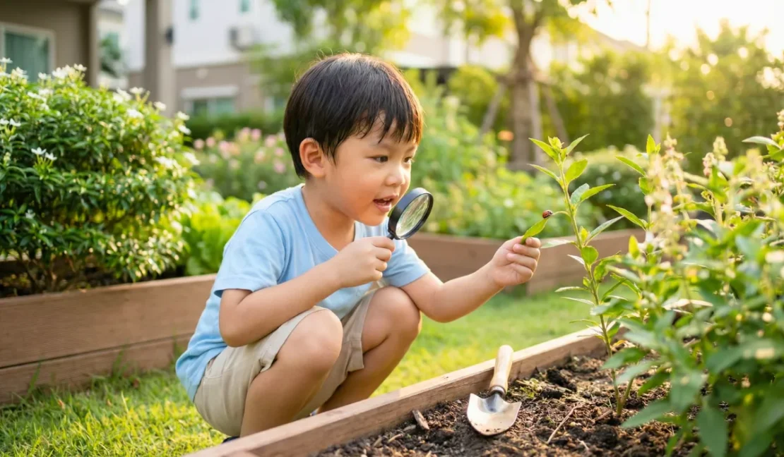 Anak explore alam dan taman