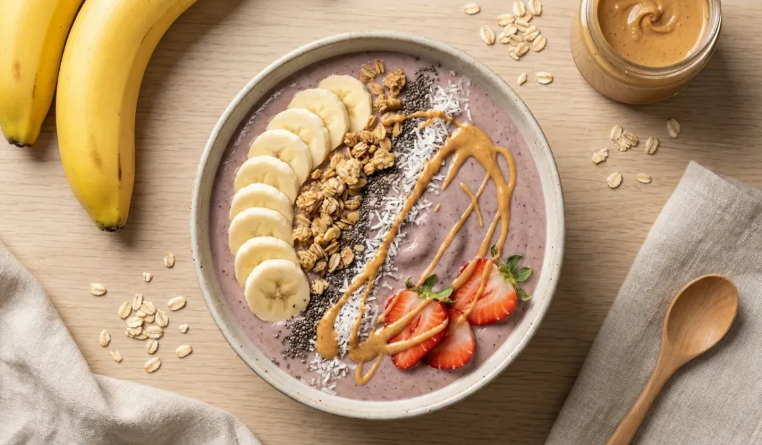 3. Banana Peanut Butter Smoothie Bowl_www.appletreebsd.com