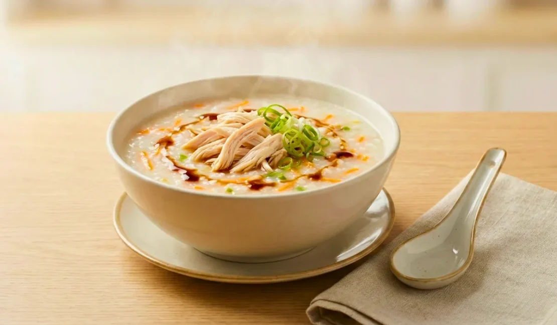 Menu sahur anak Bubur Ayam Sayuran Homemade_www.appletreebsd.com