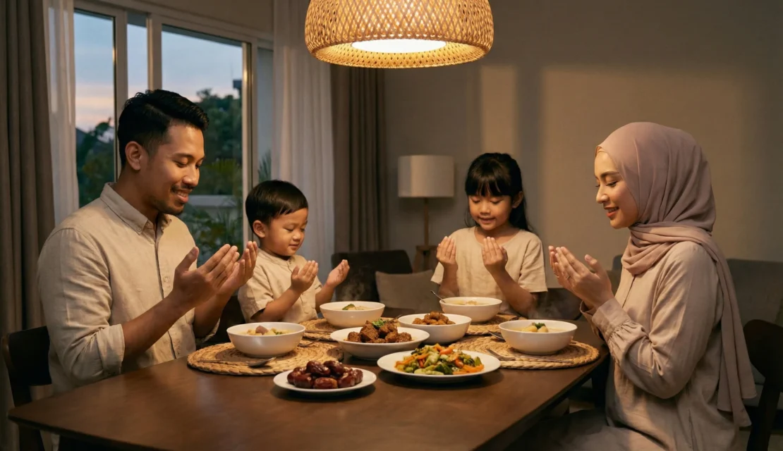 3. family-praying-before-breaking-fast-iftar_www.appletreebsd.com
