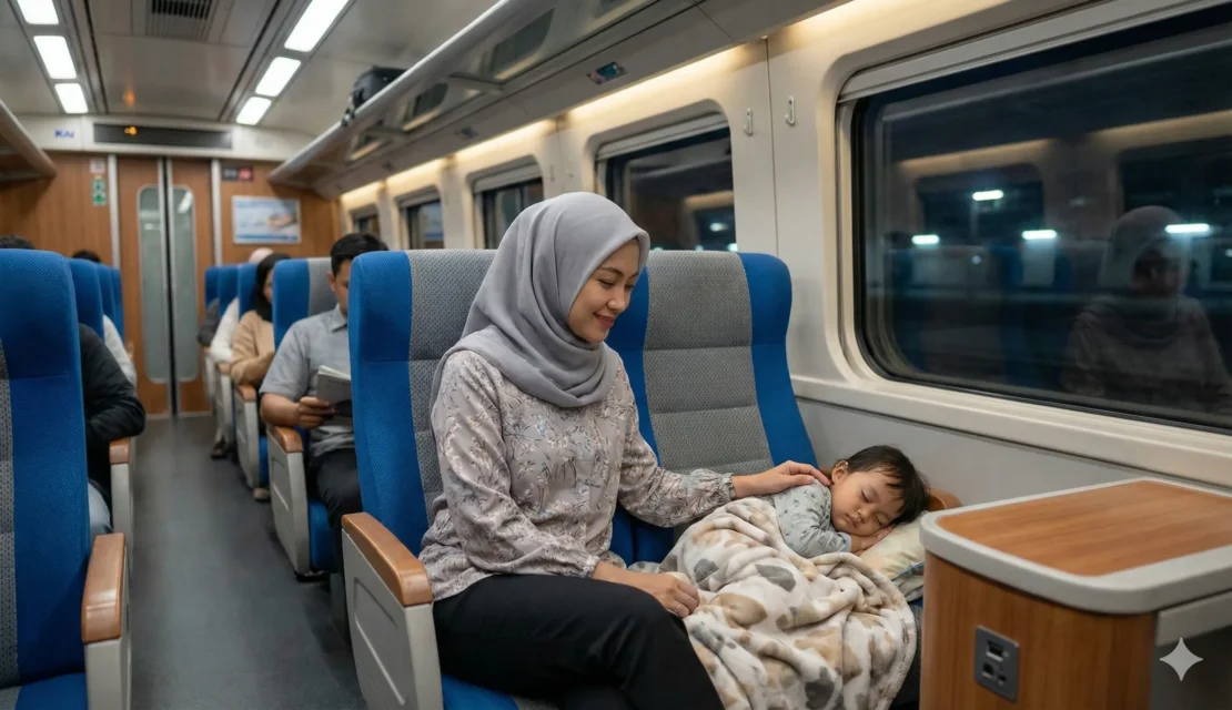2. ibu-menemani-anak-tidur-di-kereta-eksekutif_www.appletreebsd.com