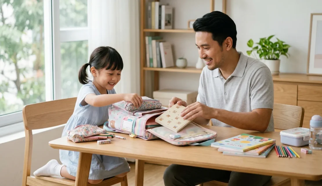 2.menyiapkan-perlengkapan-sekolah-anak-tk-bersama_www.appletreebsd.com