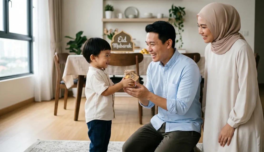 3.mengajarkan-balita-berbagi-hadiah-saat-lebaran_www.appletreebsd.com