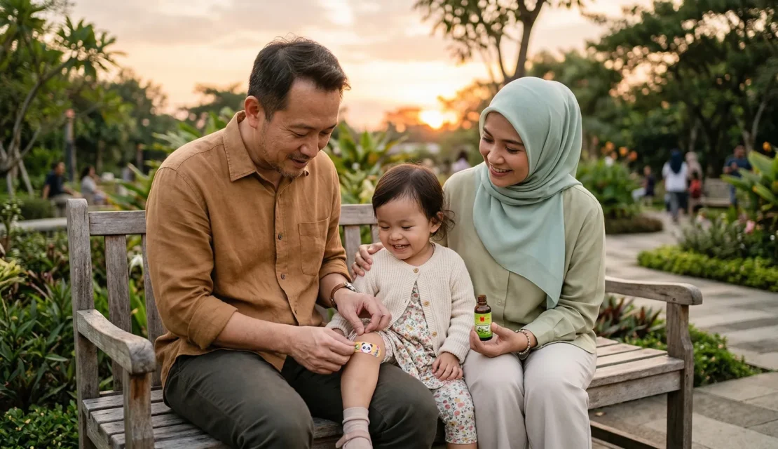 3.mengoleskan-minyak-telon-plester-anak-mudik_www.appletreebsd.com