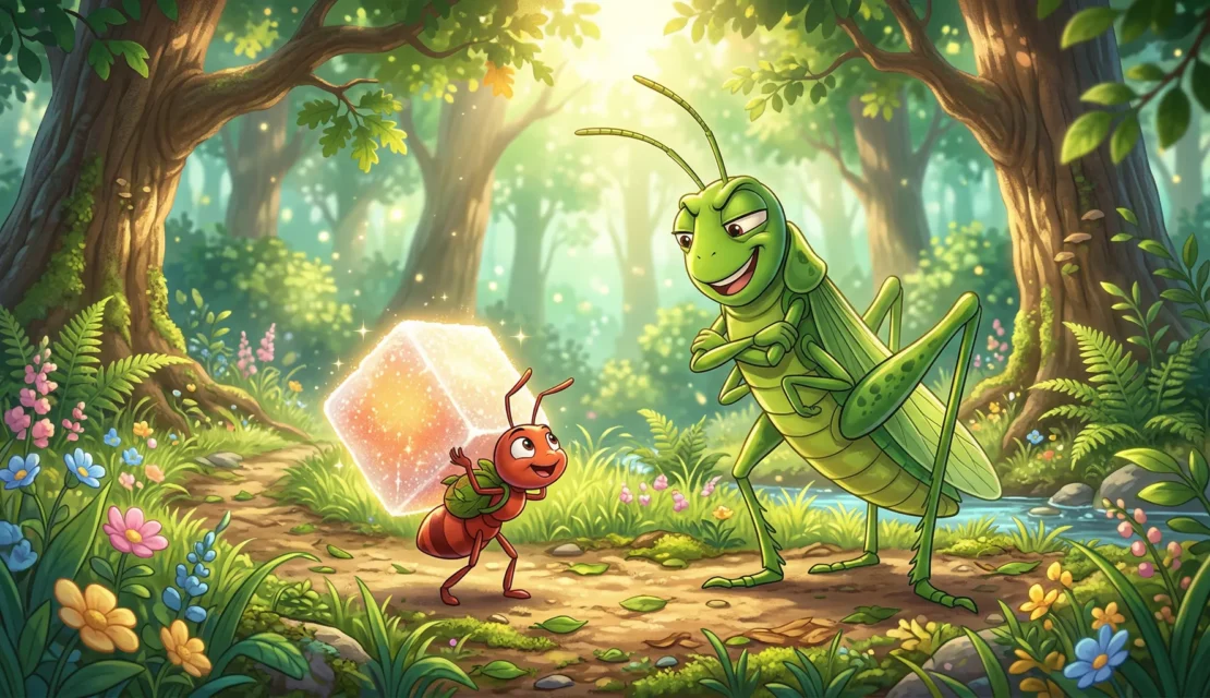 2-fabel-semut-kecil-dan-belalang-raksasa_www.appletreebsd.com