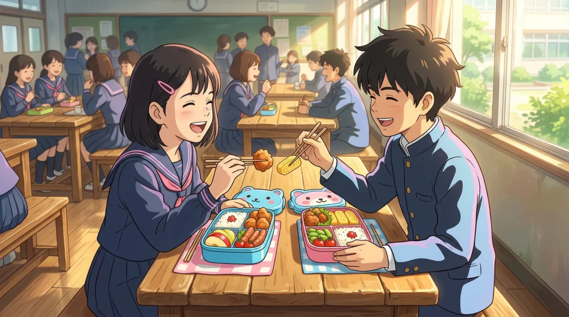 7-anak-bertukar-bekal-makan-siang-di-kantin_www.appletreebsd.com