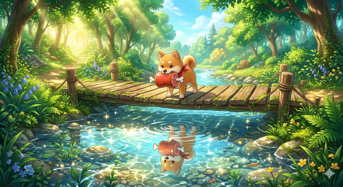 7. cerita-hewan-lucu-anjing-dan-bayangannya_www.appletreebsd.com