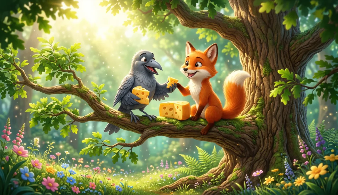 8-dongeng-rubah-cerdik-jujur-dan-gagak-sombong_www.appletreebsd.com