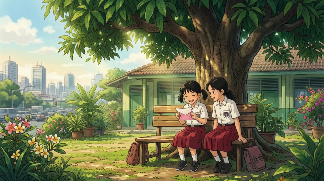 8-sahabat-membaca-surat-di-bawah-pohon-mangga_www.appletreebsd.com