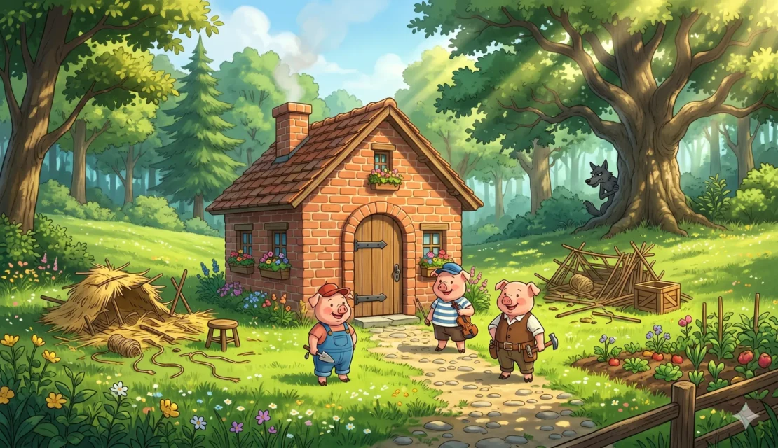9-three-little-pigs-brick-house-wolf_www.appletreebsd.com