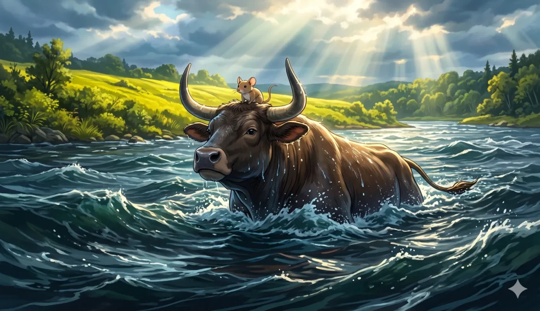 3. strong-steady-ox-swimming-zodiac-legend_www.appletreebsd.com