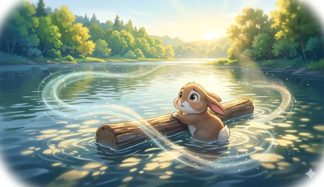 5. resourceful-rabbit-floating-log-river_www.appletreebsd.com