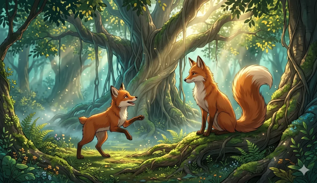 5. tailless-fox-wise-vixen-banyan-tree-fable_www.appletreebsd.com