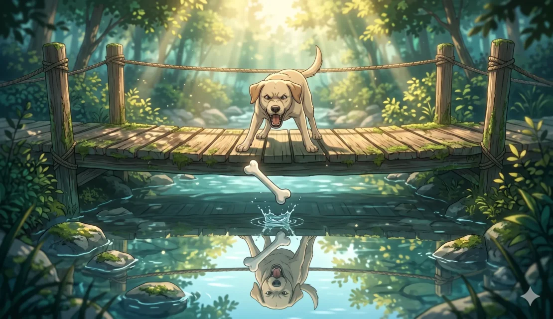 7. greedy-dog-dropping-bone-water-reflection_www.appletreebsd.com