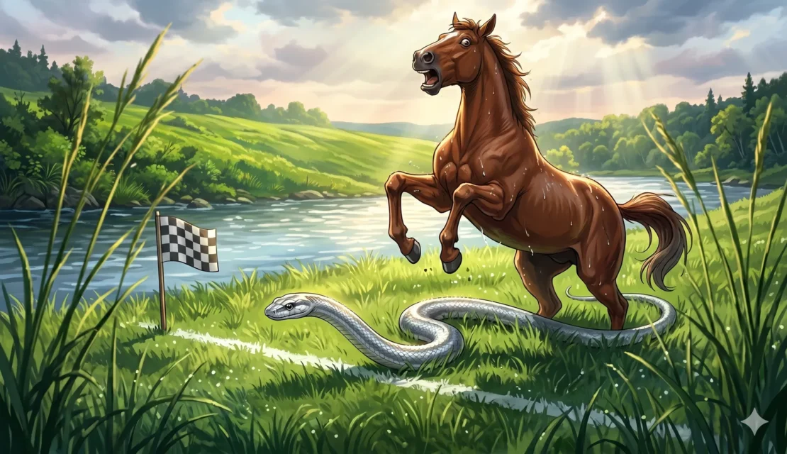 7. sneaky-snake-surprising-horse-finish-line_www.appletreebsd.com