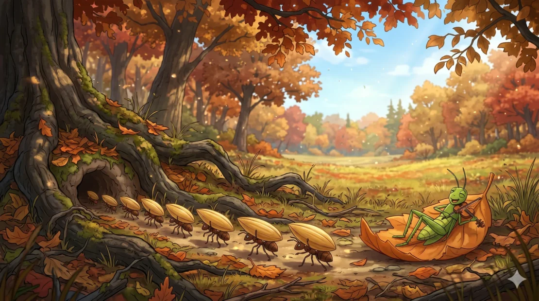 4-ant-and-grasshopper-autumn-prep_www.appletreebsd.com