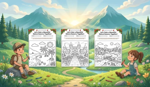 25 Koleksi Gambar Mewarnai Pemandangan Alam Terindah Buat Anak