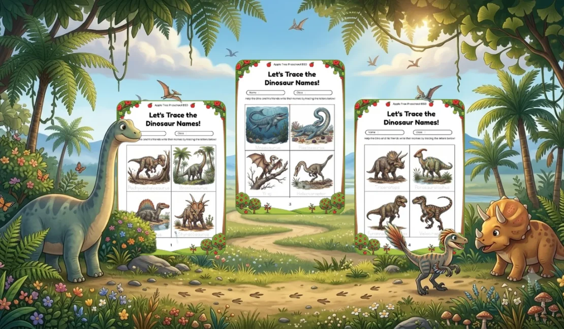 20+ Worksheet Mengenal Nama Dinosaurus Populer Anak Prasekolah