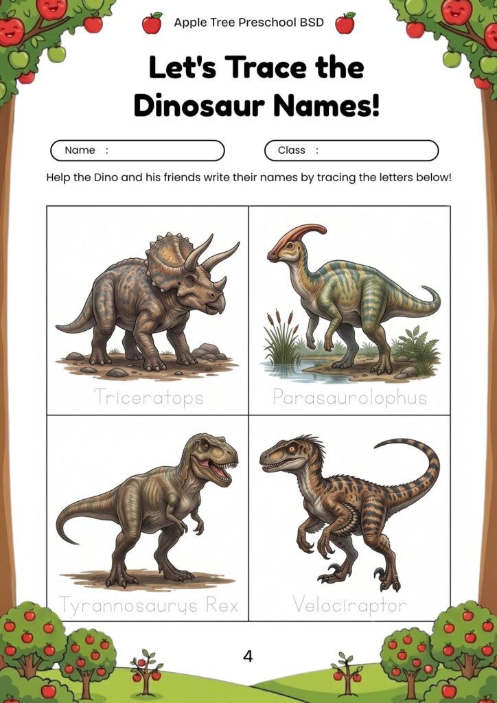 04-worksheet-anak-tk-paud-mengenal-nama-dinosaurus-tyrannosaurus-parasaurolophus