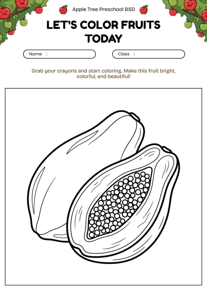 09-mewarnai-buah-pepaya-worksheet