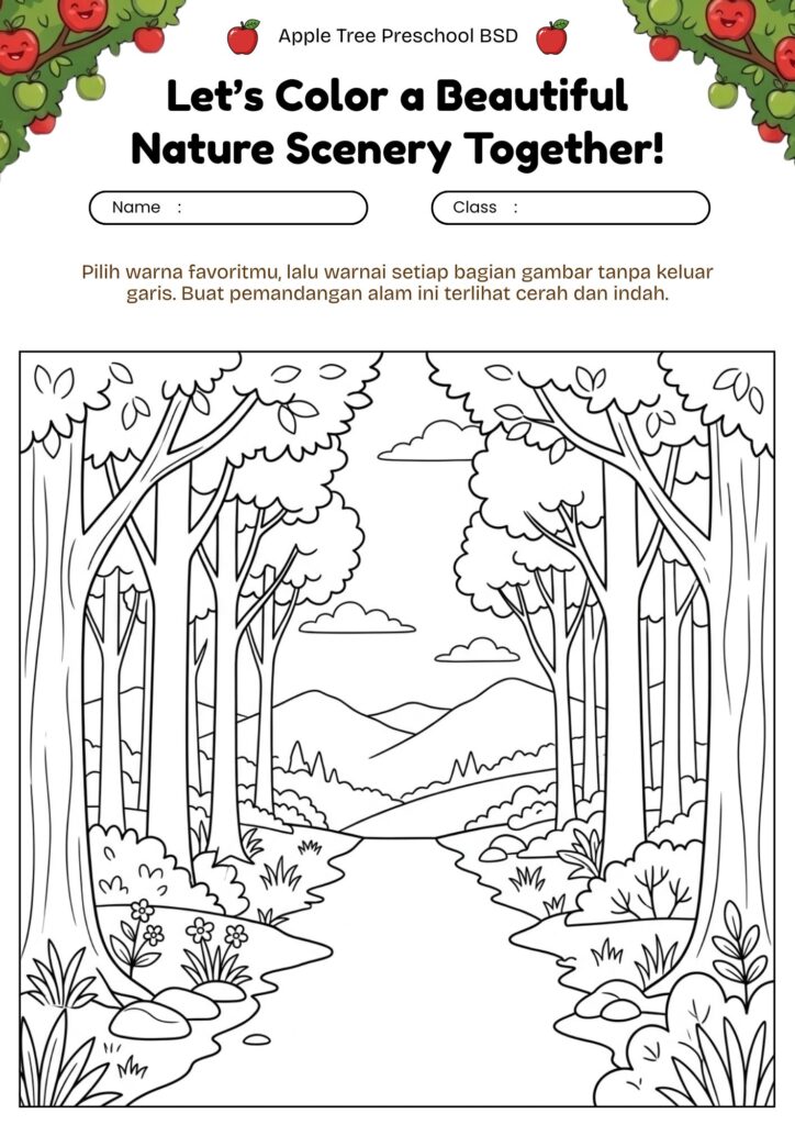 11. mewarnai-pemandangan-hutan-ringan-pemula