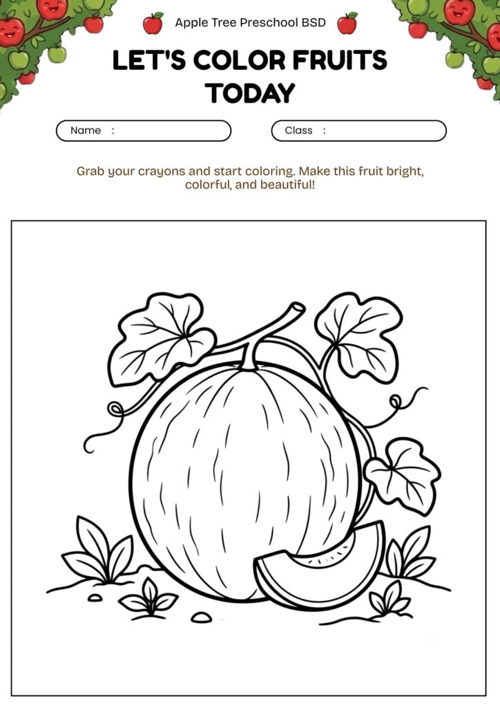 13-mewarnai-buah-melon-worksheet