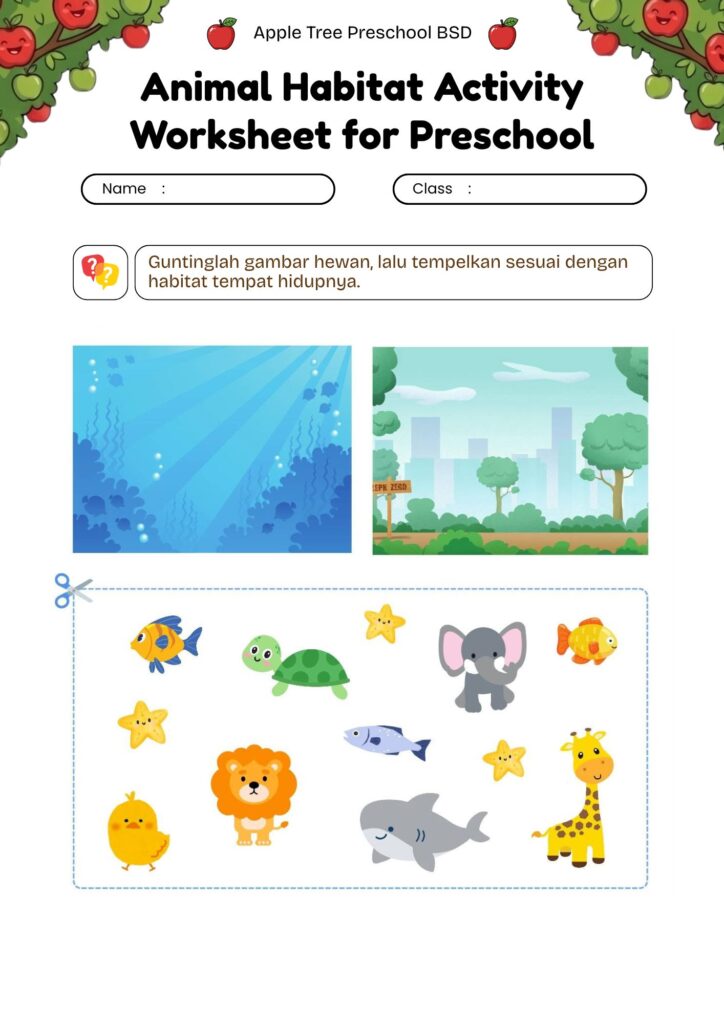 15 worksheet-mencocokkan-hewan-dengan-habitatnya