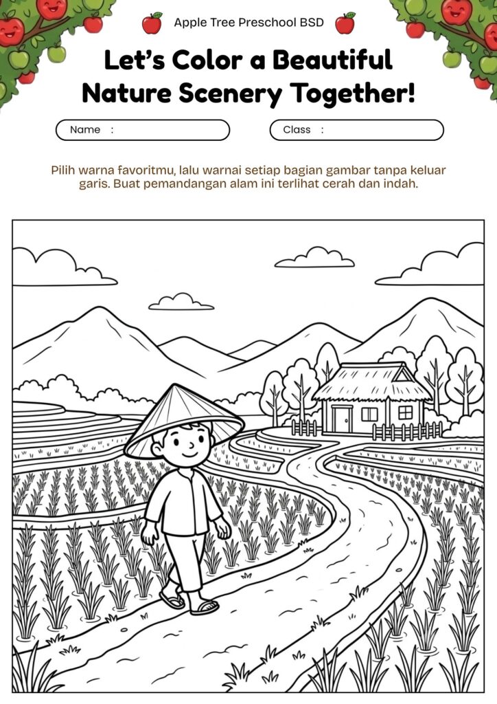 17. mewarnai-pemandangan-sawah-dengan-petani