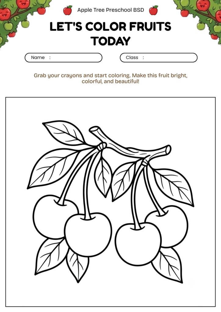 19-mewarnai-buah-ceri-worksheet