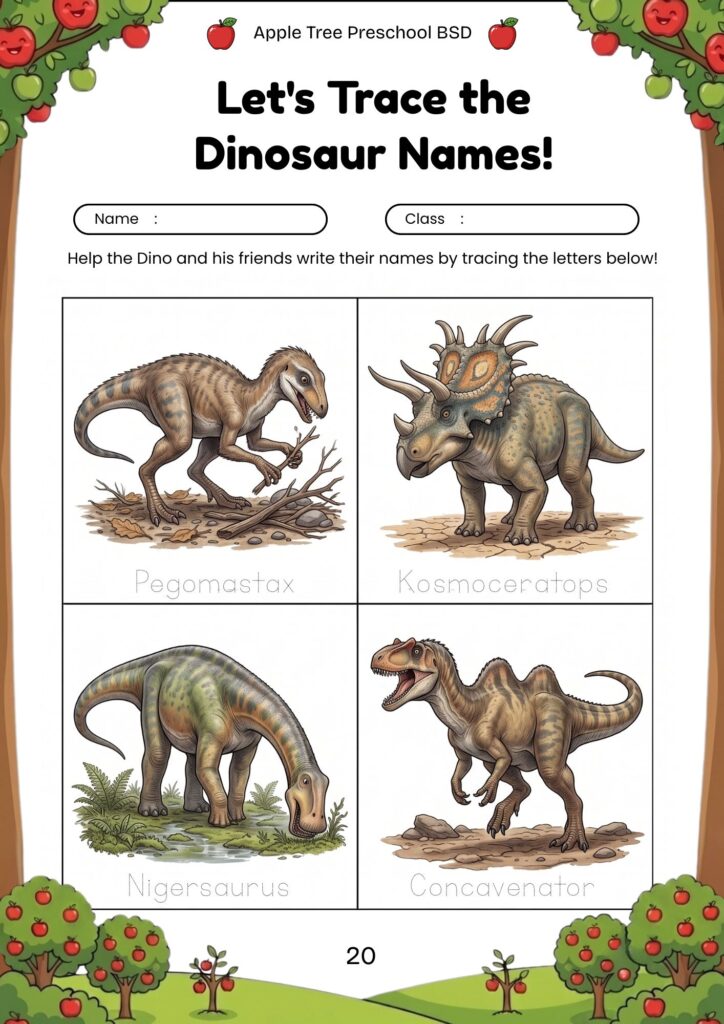 20-worksheet-anak-tk-paud-mengenal-nama-dinosaurus-velociraptor-triceratops