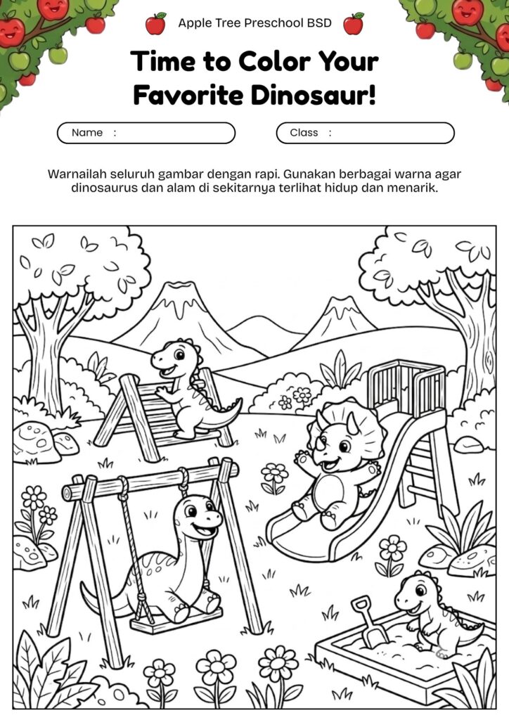 22-mewarnai-dinosaurus-di-taman-bermain