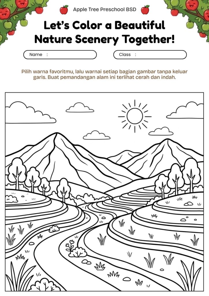 25. mewarnai-pemandangan-gunung-sawah-crayon
