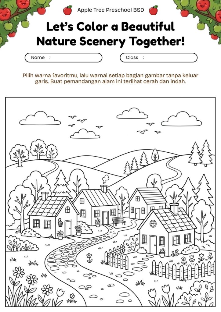 6. mewarnai-pemandangan-alam-indah-di-desa