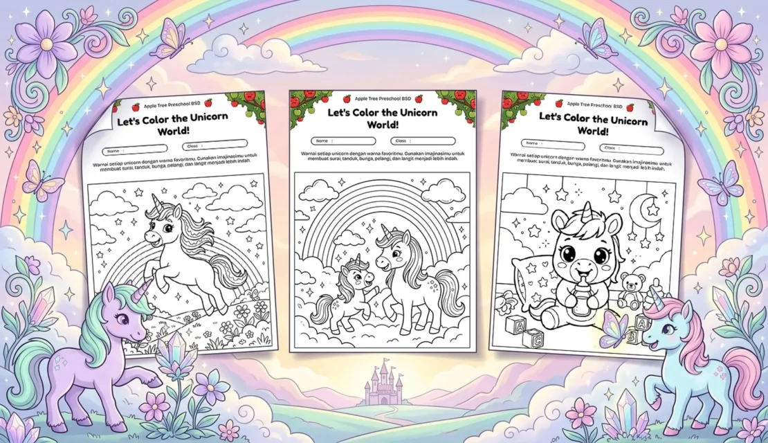 Download 25 Gambar Mewarnai Unicorn Lucu Khusus Untuk Anak Perempuan
