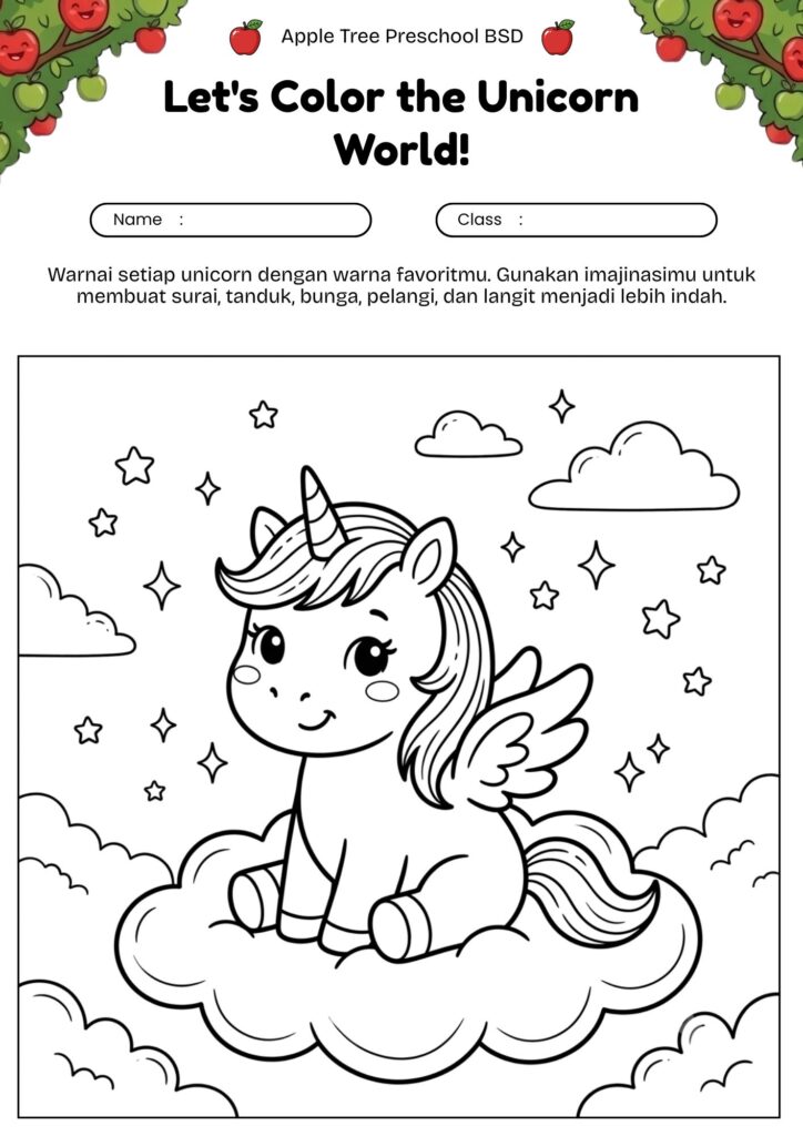 02-mewarnai-unicorn-dengan-awan-lembut