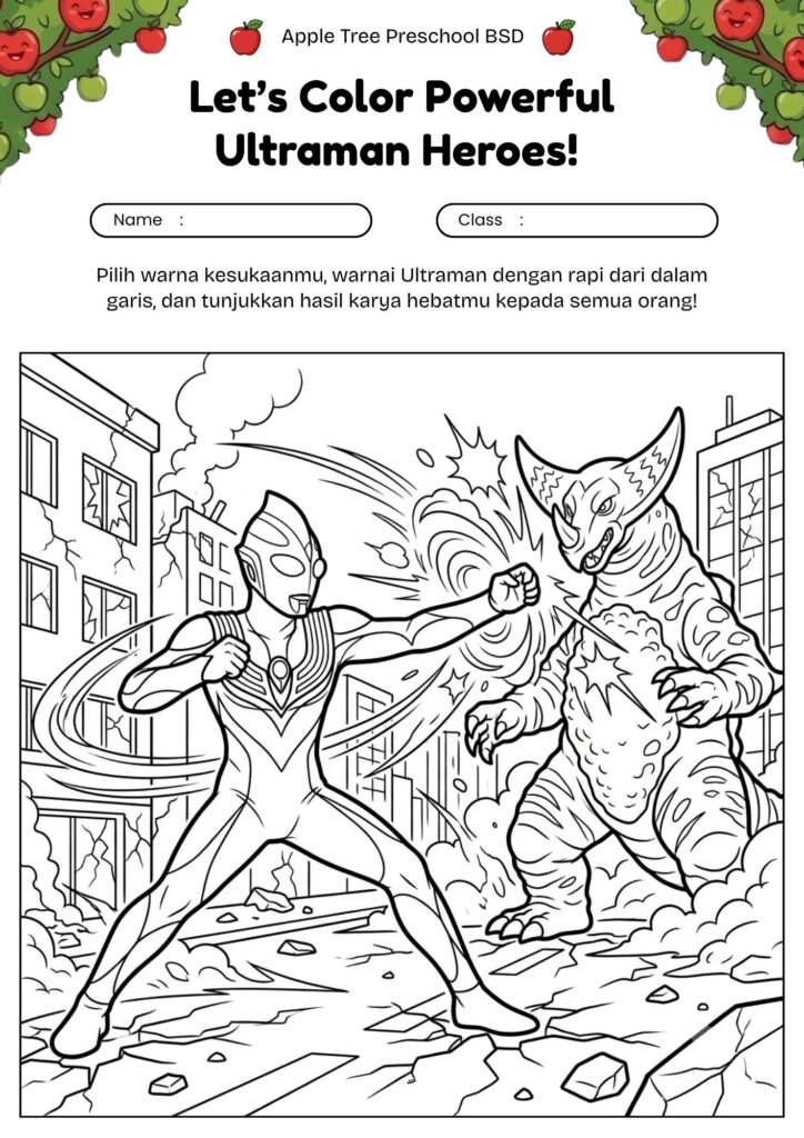 02_mewarnai_ultraman_tiga_melawan_monster