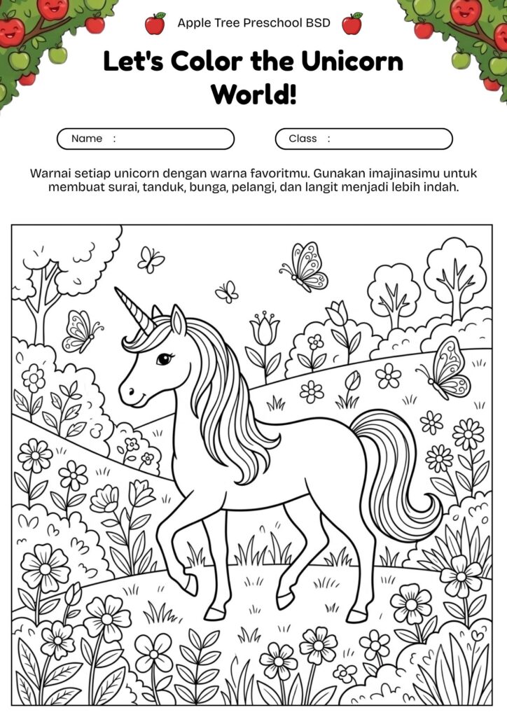 09-mewarnai-unicorn-dengan-bunga-di-taman