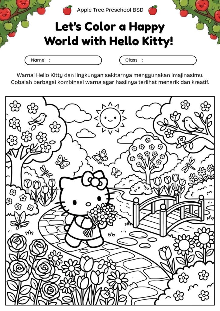 10_gambar_mewarnai_hello_kitty_buket_bunga_cantik