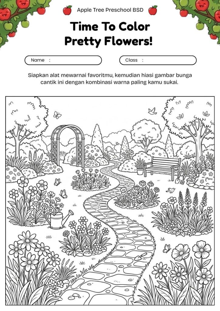 16-gambar-kebun-bunga-dengan-jalan-setapak-untuk-mewarnai