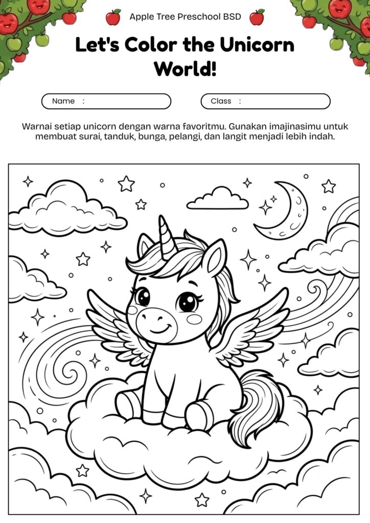 16-mewarnai-unicorn-imut-di-atas-awan