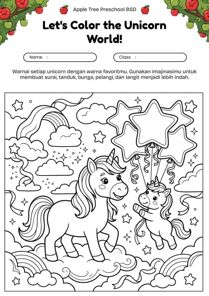 18-mewarnai-unicorn-pdf-dengan-balon-bintang