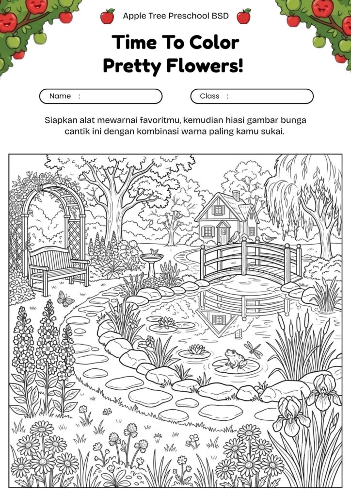 19-gambar-taman-bunga-dan-kolam-untuk-mewarnai