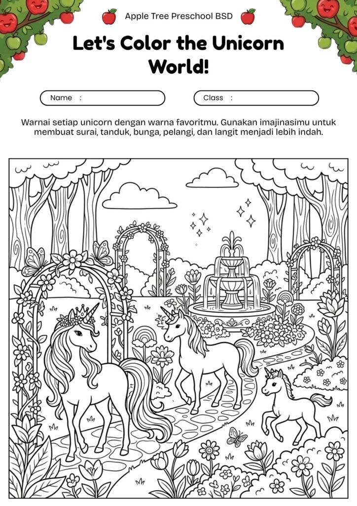 25-mewarnai-unicorn-cantik-dengan-taman-bunga