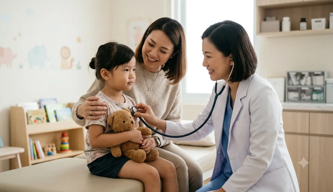 3-child-doctor-visit-with-parent-at-clinic_www.appletreebsd.com
