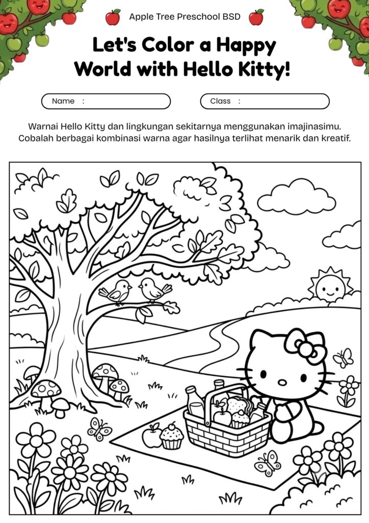 4_gambar_mewarnai_hello_kitty_piknik_di_taman