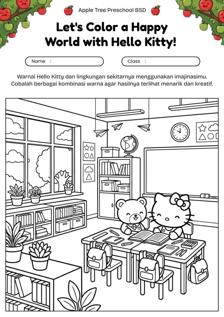 6_gambar_mewarnai_hello_kitty_dan_teman_sekolah