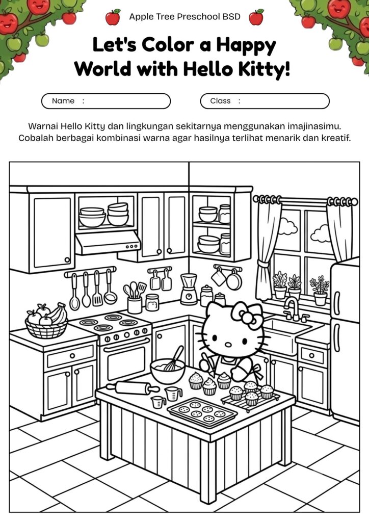 9_mewarnai_hello_kitty_memasak_di_dapur_lucu